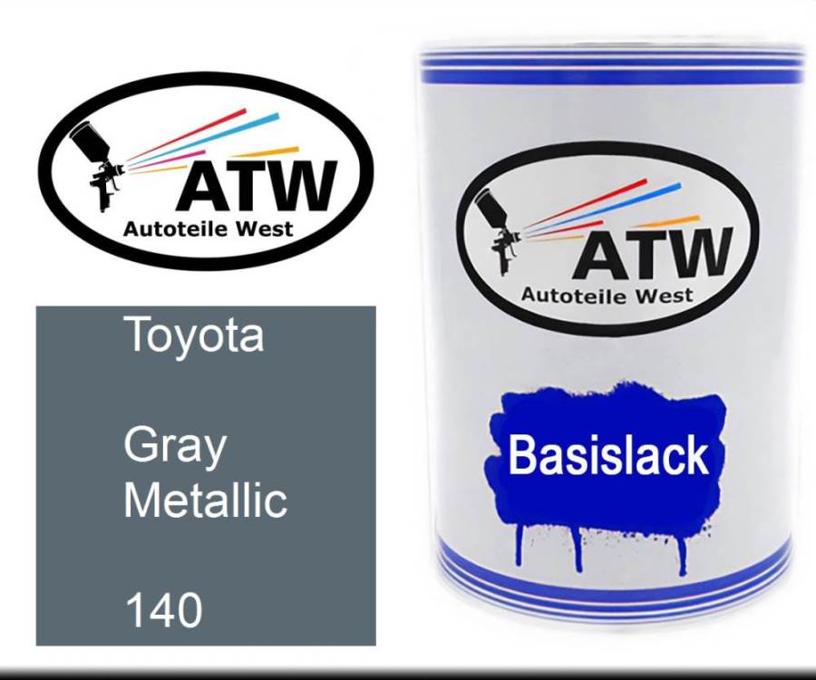 Toyota, Gray Metallic, 140: 500ml Lackdose, von ATW Autoteile West.